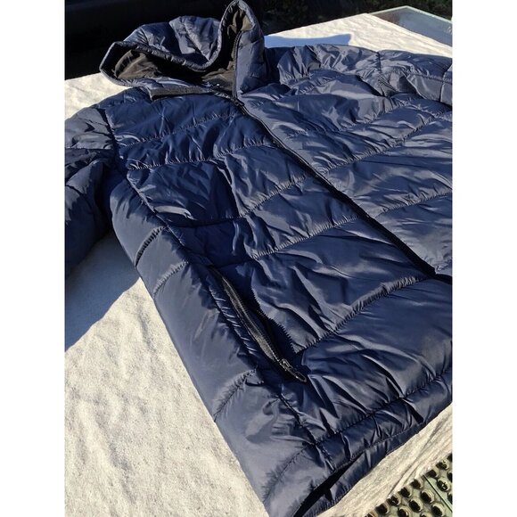 Spyder Men's Nexus Puffer Quilted Down Jacket Coat Navy Blue Black XL L - Picture 15 of 16